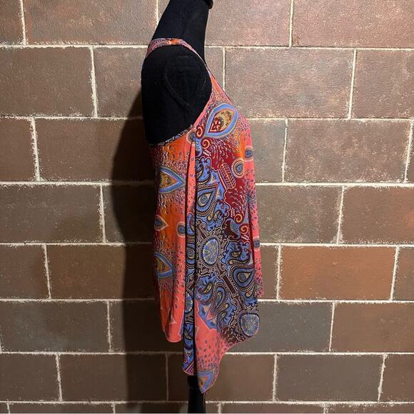 Fashion Fuse Paisley Colorblock Racer Back Flowy Tank Top Women's S Small - Picture 4 of 8